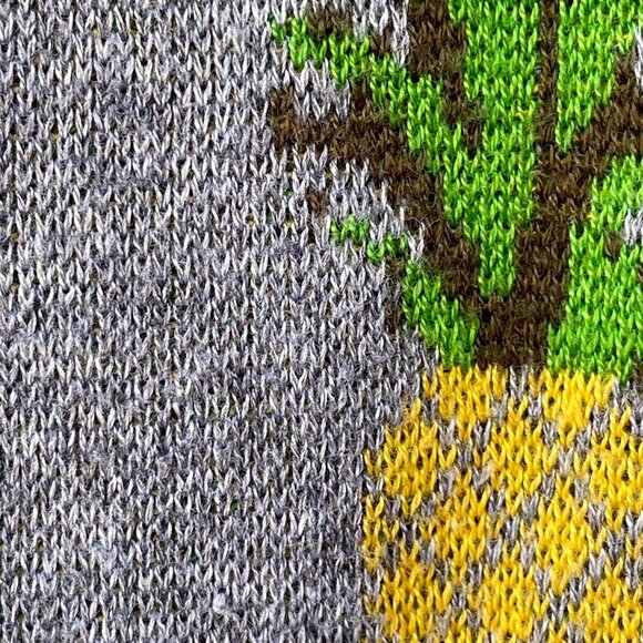 belldini Cotton Garden Girl Hooded Cardigan Sweater Gray Pineapple Preppy Twee S - Picture 9 of 13